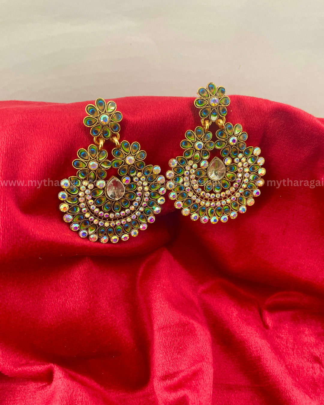 Beautiful Peacock Feather Earrings | Traditional & Ethnic Jewelry – Tharagai